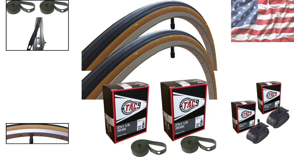 27x1-1/4 Kenda K35 Bike Tire, Tube & Rim Strip - Perfect for Vintage Road Bikes - Image 2 of 4