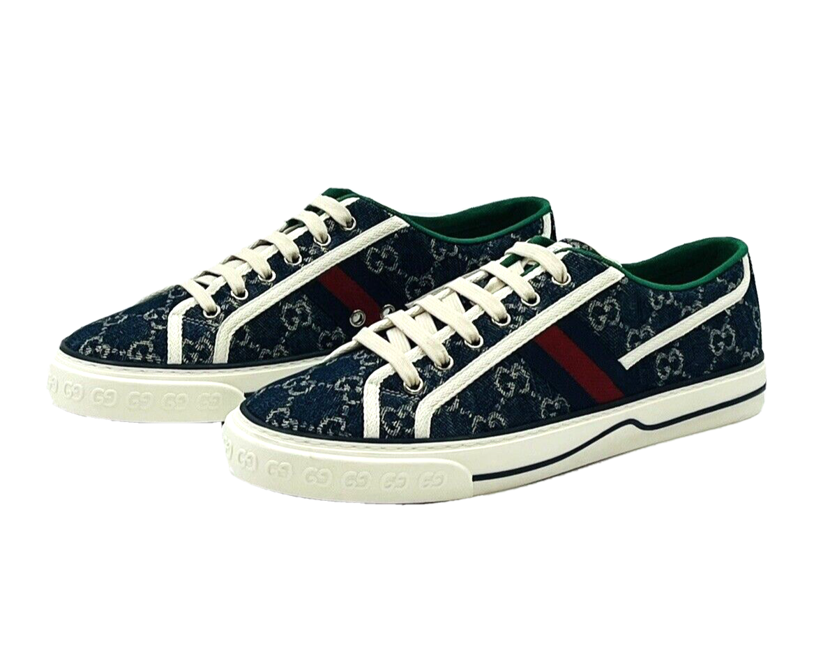 GUCCI Tennis 1977 Denim GG Blue Sneakers | eBay