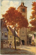 Old postcard AK Rothenburg - Burgtor GERMANY (1075331)