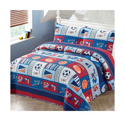 Bedspread Set Sports for Boys/Kids Baseball Basketball Soccer Ball