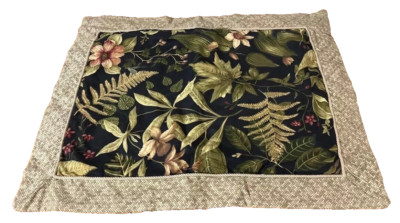 2 THOMASVILLE Vintage Tahitian Green Brown Tropical Floral  Pillow Shams