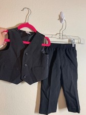 George 2 Piece Formal Set Vest and Pants Wedding Baby Boys Size 18 Months I9