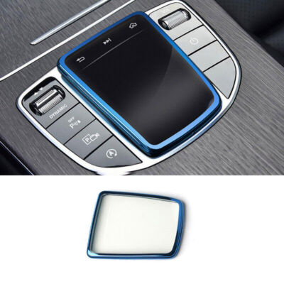 For Mercedes-Benz GLC 2020-2021 Blue ABS Central Console Multimedia Cover Trim