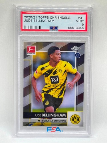 JUDE BELLINGHAM 2020-21 TOPPS CHROME BUNDESLIGA #31 ROOKIE RC PSA 9 MINT