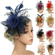 Feather Hair Fascinator Hat Alice Headband Clip Ladies Wedding Royal Ascot Races
