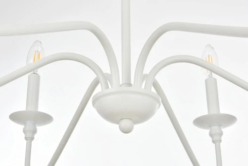 Elegant Lighting Rohan Collection 6 Light Chandelier in Matte Black Finish - Picture 5 of 6