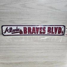 Tag Express Atlanta Braves Blvd 4x24 Street Sign Plastic Wall Novelty NIP