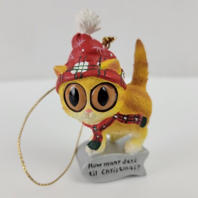 Big Eyes Cat Ornament, ''How many days til Christmas''