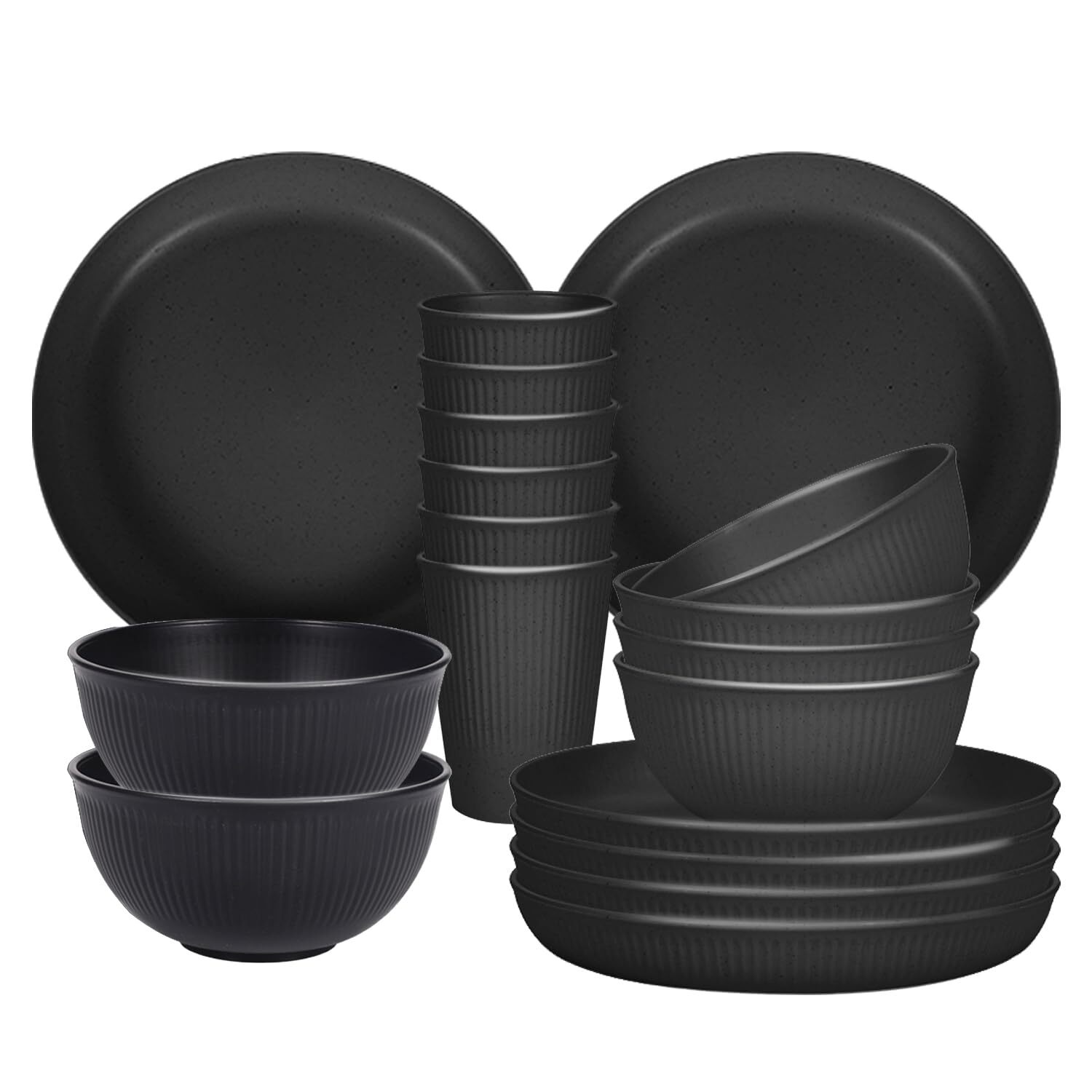 For 6 18 Piece Lightweight Unbreakable Dinnerware Set，23cm