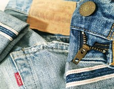  HOT VTG 90's USA LEVI'S  505 BIG E SELVEDGE 555 SCOVILL DISTRESS Jeans 31 x 30