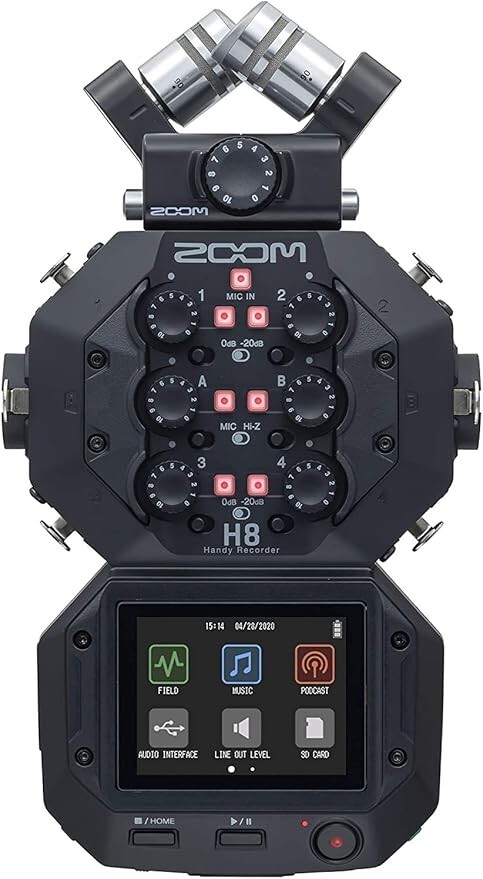 ZOOM H8 Handy Recorder Podcast Field Recorder Black Pro Audio