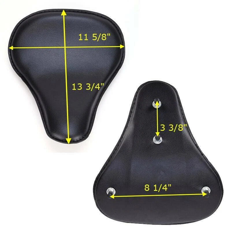 Motorcycle 13" Large Solo Seat Spring Saddle For Harley Davidson Bobber Chopper - Image 4 of 4