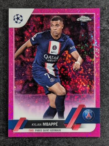 2022-23 Topps Chrome UEFA KYLIAN MBAPPE 4/175 Pink Mini Diamond Refractor #100