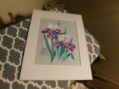 Original Pastel Purple Iris Signed Lidia Kedzierski
