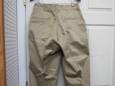 Post WW2 US Army Khaki Chino Trousers Pants Button Fly Unused