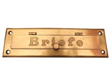 Original antike Briefklappe Briefeinwurf Briefschlitz Briefkasten Briefe 1908