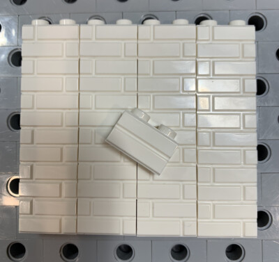 Lego 1x2 Bricks White Modified With Masonry Profile Wall Castle Brick 25 Pcs