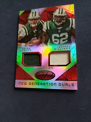 Bryce Petty &Leonard Williams 2015 Red Dual Jersey Mirrored Card #181/249