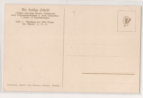 Künstler AK Robert Leinweber Religion Heilige Schrift Speisung der 5000 Mann - Bild 2 von 2