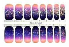 Ombre Chunky Glitter Nail Polish Strips / Nail Wraps / Nail Stickers