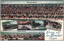 AUSTRIAN MILITARY CAMP BRUCKER LAGER WWI ERA ANTIQUE POSTCARD 