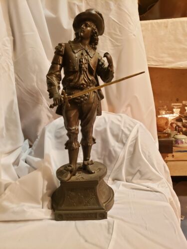 -Vintage lg. Figurine Statue Métal Légende Don Juan Bronze Années 60 environ 20' de haut - Photo 1/12