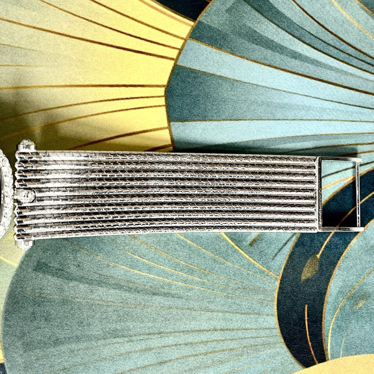 Van Cleef & Arpels Vintage 18k White Gold Tiger's Eye Diamond