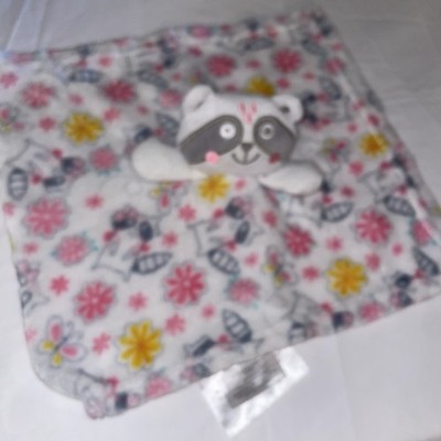 Le Bebe Favorite Regent Raccoon Floral Flowers Plush Baby Security Blanket Lovey