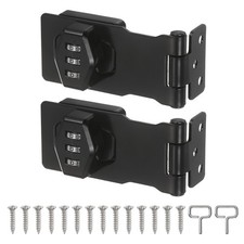 2 Pcs Keyless Cabinet Lock 3.5 Inch Password Hasp Latch Lock, Black