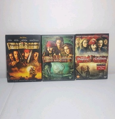 Pirates of the Caribbean 1 2 3 DVD Trilogy 3 Movie Set Lot At World s End Curse