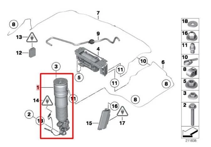 Amortiguador de puntal suspensión trasera derecha BMW 750i xDrive AWD 13-15 37126858814 Foto 2 de 4