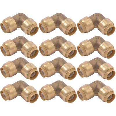(12 Pk) SharkBite Max 1/2 Inch 90 Degree Elbow, Push to Connect, UR248