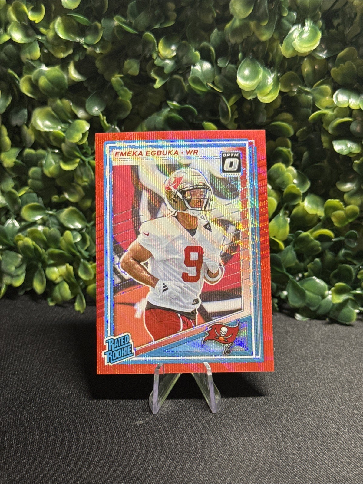 2025 Panini Donruss - Rated Rookie Emeka Egbuka #375 Optic Preview Red Wave