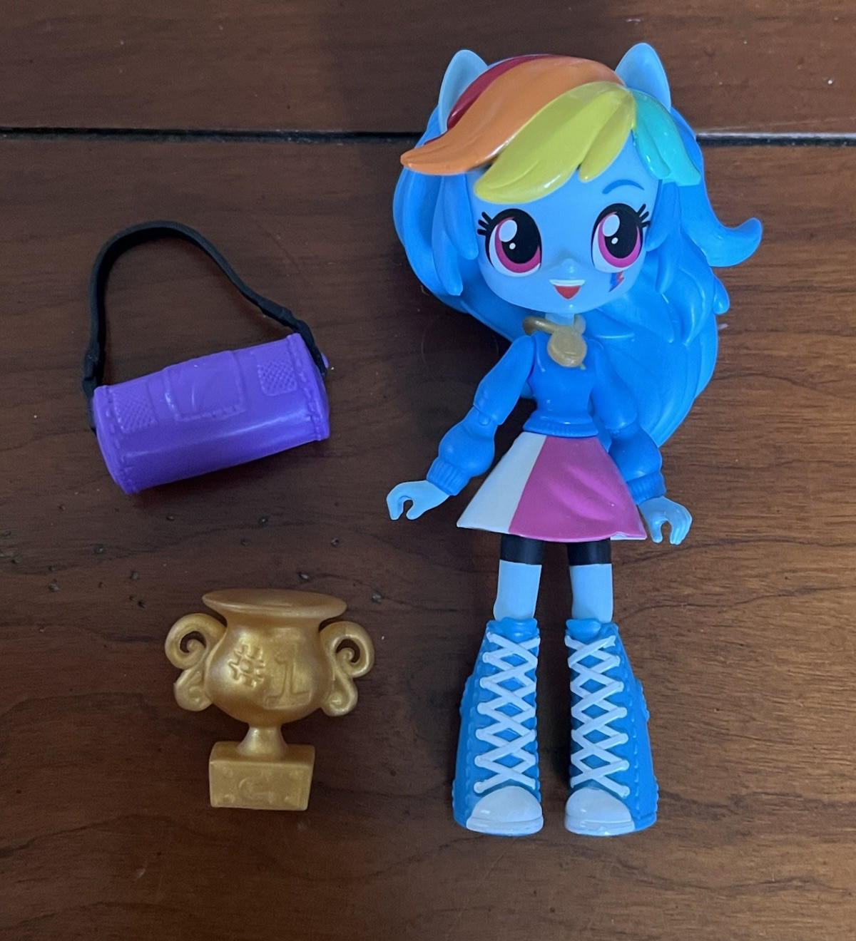 Rainbow Dash Mini Equestria Girls Doll Pep Rally Doll w/ Bag