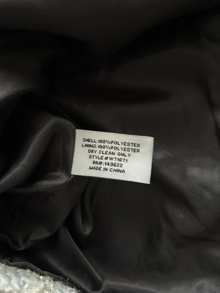 Vestido para mujer Walter Baker de cuero tweed con flecos cuello en V talla 6 multicolor Foto 3 de 4