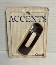 VTG 1989 NOS Goody ACCENTS Faux Tortoise Shell Spring Clasp Snap 3 Barrette