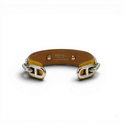 Auth HERMES Chaine D`Ancre Leather Bracelet Bangle KD051 | eBay