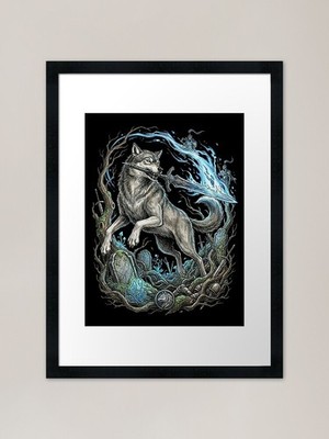 Great Grey Wolf Sif Majestic Wolf K Framed Wall Art Poster Canvas Print Picture