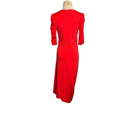 Vestido drapeado Hale Bob Poppy Rojo Ferrah talla mediana - Imagen 22 de 24