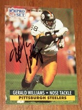 1991 Pro Set Pittsburgh Steelers Gerald Williams Hand Signed Autographed Card