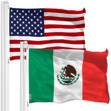 Combo Pack: American USA Flag 4x6Ft  Mexico Mexican Flag Ft 4x6 Ft Both