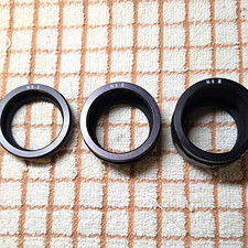 Camera Lens Extension Tubes Set of 3 Marked No. I No. II No. III Black