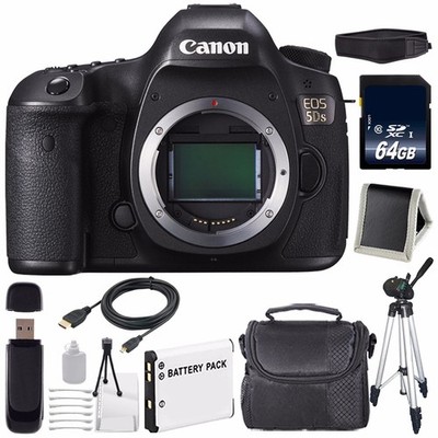 Canon EOS 5DS DSLR Camera (International Model) 0581C002 + LP-E6 Battery + 64GB