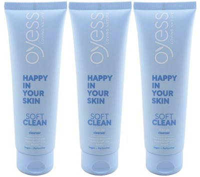 oyess SOFT CLEAN Happy in your Skin 3 x 125ml vegan parfümfrei Gesichtsreiniger