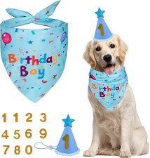 Dog Birthday Hat, 13Pcs Dog Birthday Bandana, Dog Party Hat, D Og Birthday,Reusa