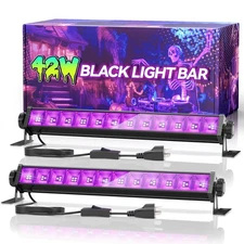 2 Pack 42W LED Black Light Bar, Blacklight with 6FT Cord+Switch+Plug, Glow in...