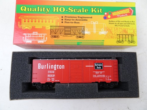 Acopladores de nudillos Roundhouse HO CB&Q 40' Boxcar #62978 rojo para coche | Condition: Used