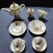 Peter Rabbit Miniature Tea Set Reutter Porcelain (No Box)