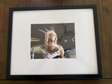Taylor Hawkins Signed BAS Photo Foo Fighters Picture In Frame