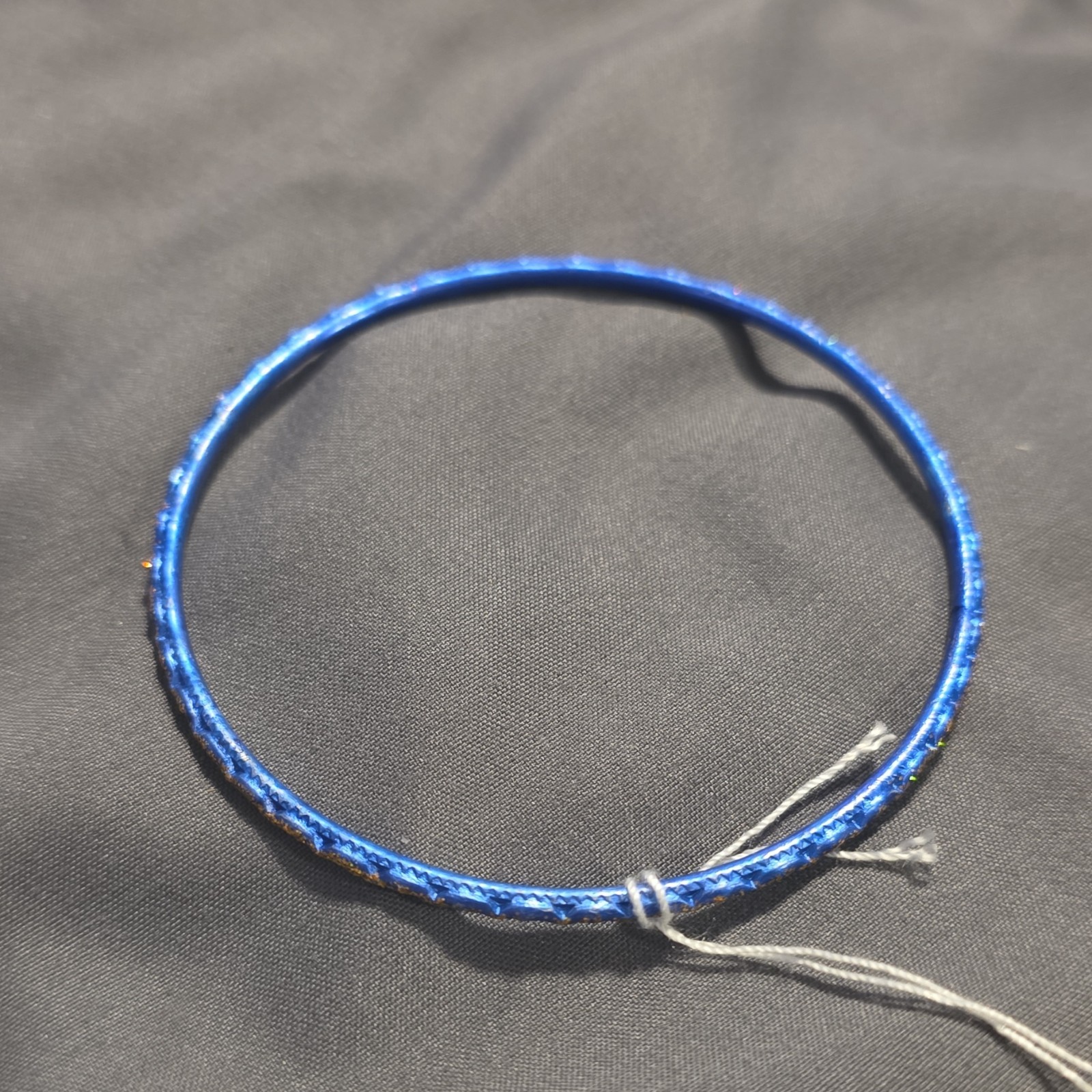 Blue Round Shape Bangle Bracelet Tie String Closu… - image 3